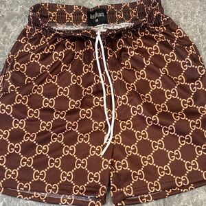 Brown Patterned Men Shorts
